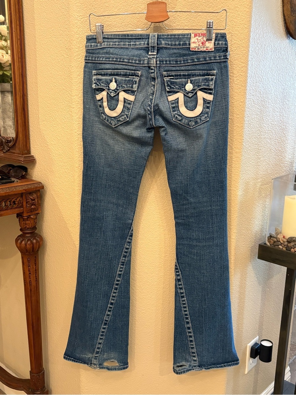 Vintage True Religion Blue Joey Low Rise Y2K Stretchy Jeans Size 26